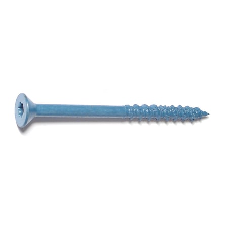 Torquemaster Masonry Screw, 5/16" Dia., Flat, 4 in L, Steel Blue Ruspert, 50 PK 51235